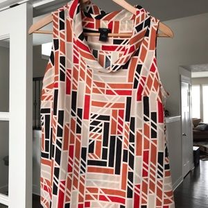 Ann Taylor geometric print blouse